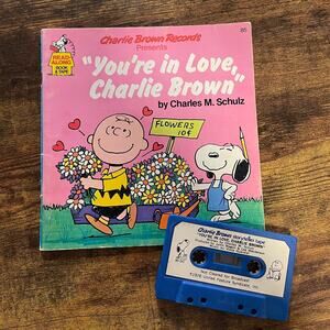 Charlie Brown Vintage 1978 RARE You're in Love Read Along Book & Tape Valentines